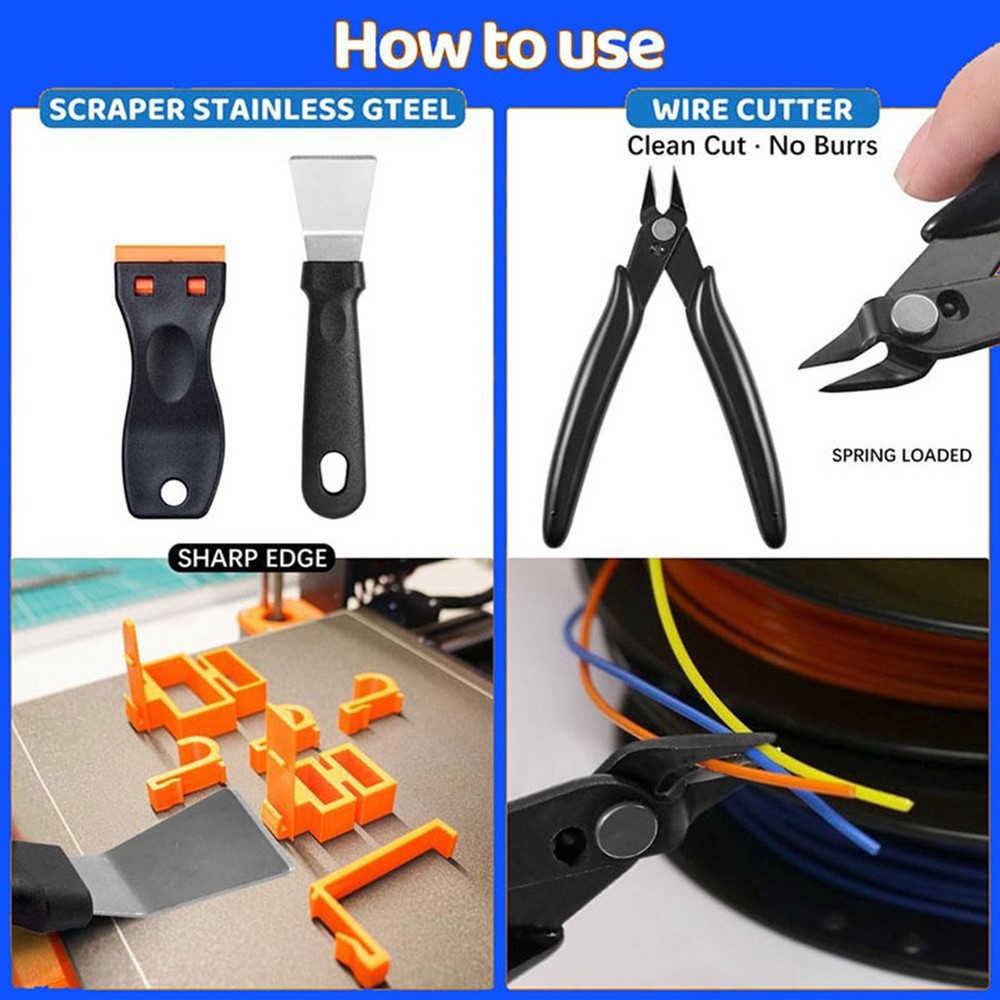 3D Printer Accessories Precision Non Slip Nozzle Maintenance Scraper
