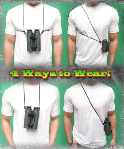 Premium Binocular Harness - Adjustable Chest Strap for Hunting, Birding Black