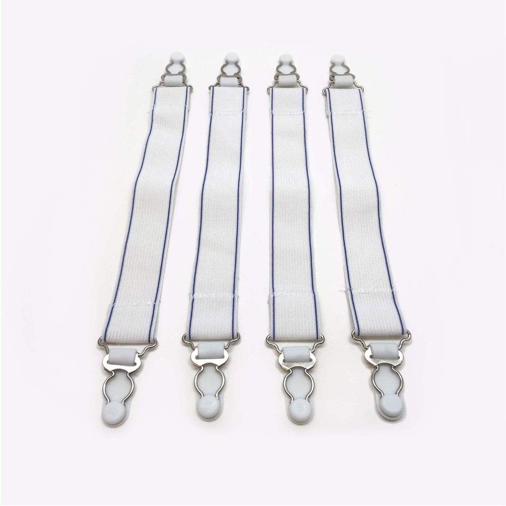 Fresh Ideas Bed Sheet Straps For Use With All Fitted Sheet Sizes 4pack White