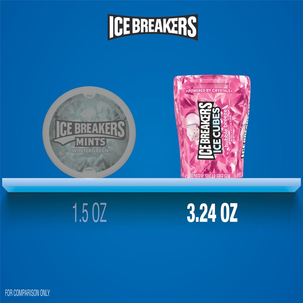 ICE BREAKERS Ice Cubes Bubble Breeze 40 Count (Pack of 6),