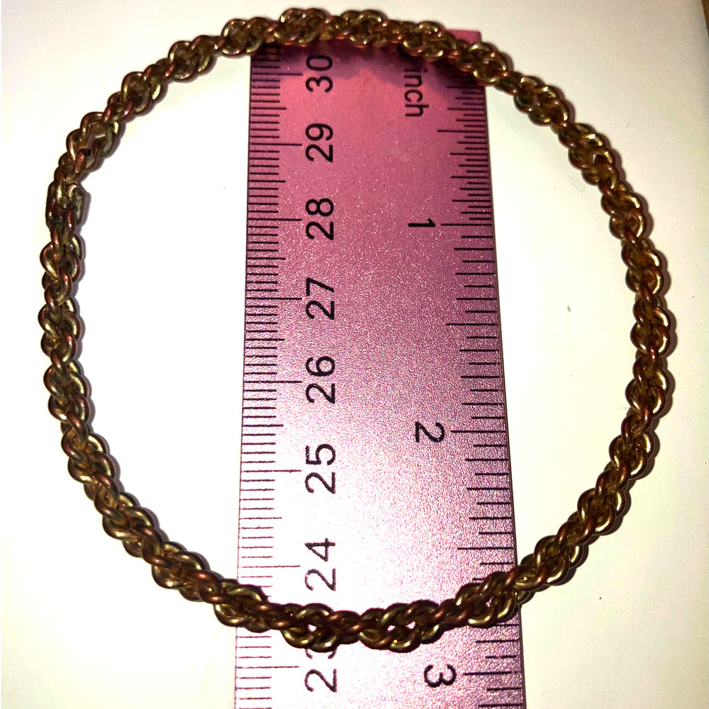 Bronze Knotted Rope Chain 2 7/8" Bangle Bracelet!