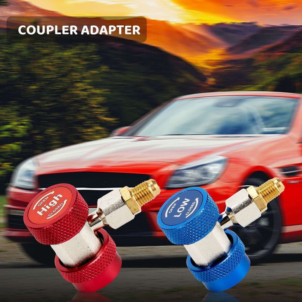 AC High Low Side Quick Connector Adapter Fitting Coupler Kit For Car AC 1/4" SAE