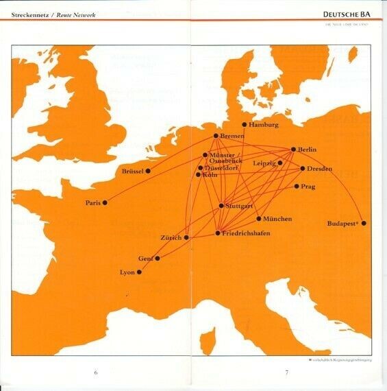Deutsche BA timetable 1992/10/25