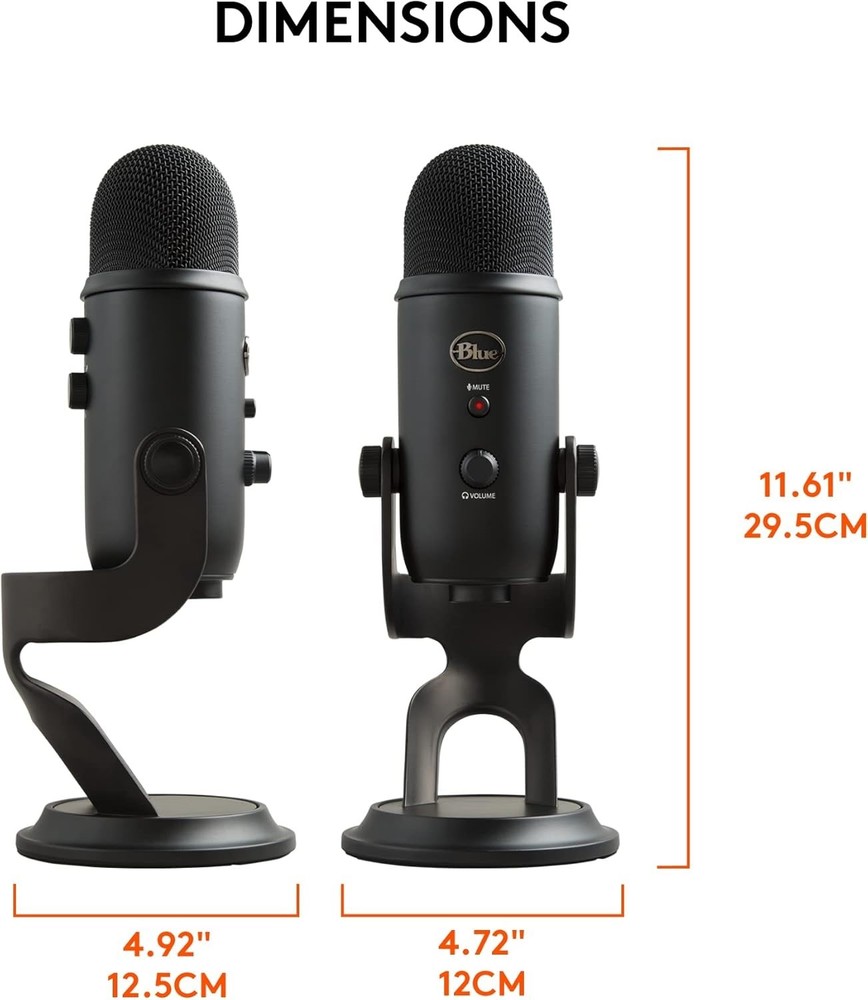 Logitech Creators Blue Yeti USB Microphone for Gaming, Streaming, Podcast Black