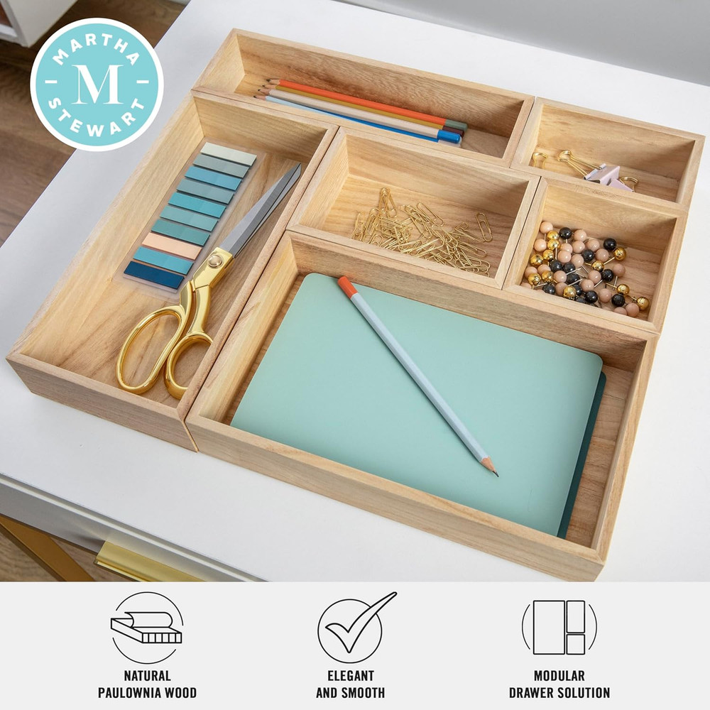 Weston Wooden Desktop Organizer with Open Lower Storage Compartment, Engineered
