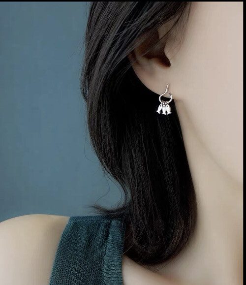 fish and hook earrings 925 sterling silver