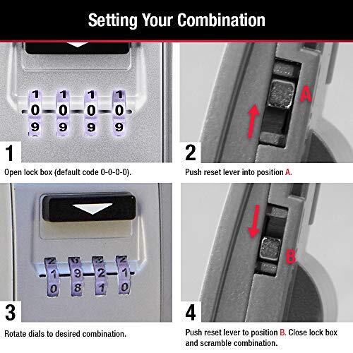 Master Lock 5424D Key Storage Lock Box with Light Up Dials Set Your Own Code