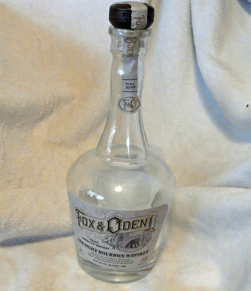 Fox & Oden Small Batch 750ml Bourbon Whiskey Bottle Batch 6 Bottle 58 Empty