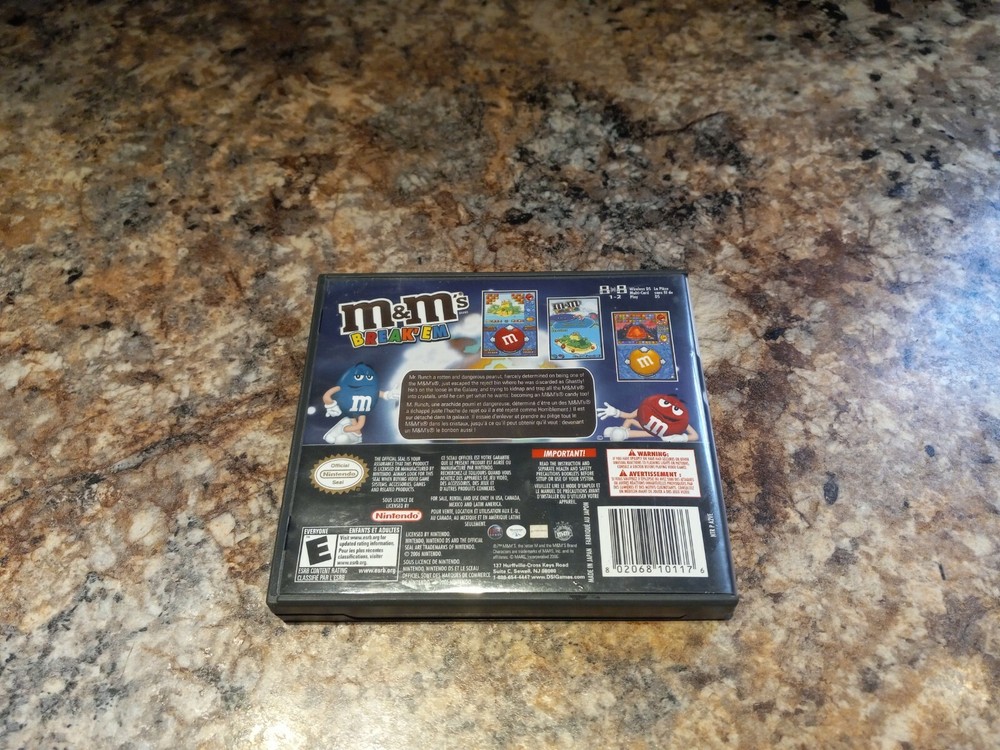 M&ms Break Em Ds Case And Manual Only NO GAME