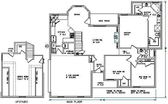 Andrew 1829G Home, house plan 3 bed rm. 2 bath rm