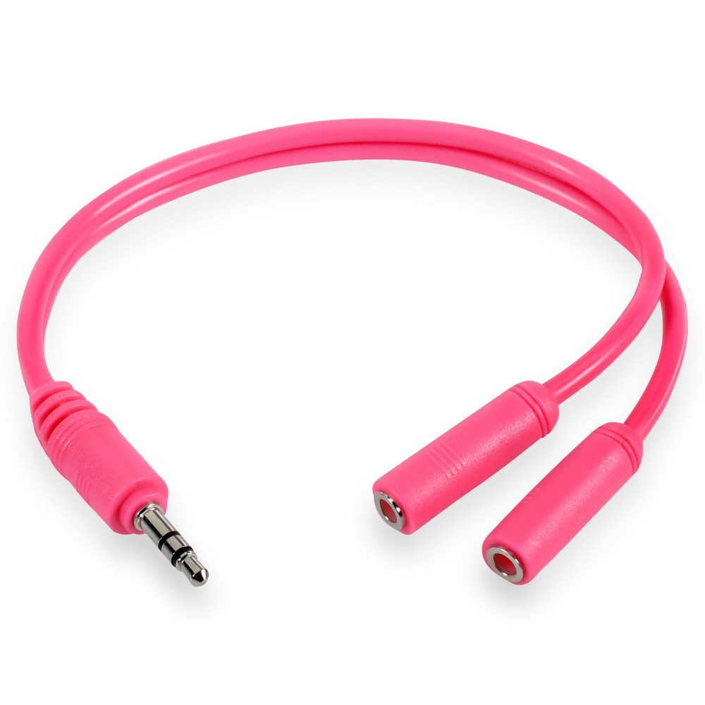 ONN 3.5mm Audio Splitter pink