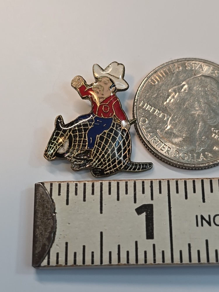 Cowboy Riding An Armadillo Lapel Pin