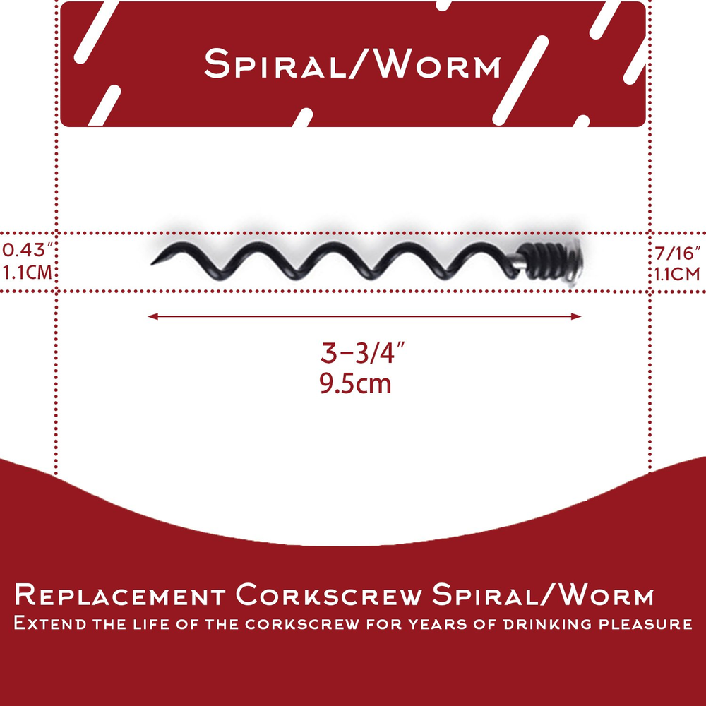 Best 3 Pack Replacement Corkscrew Spiral/Worm for Rabbit and BestUtensils Win...