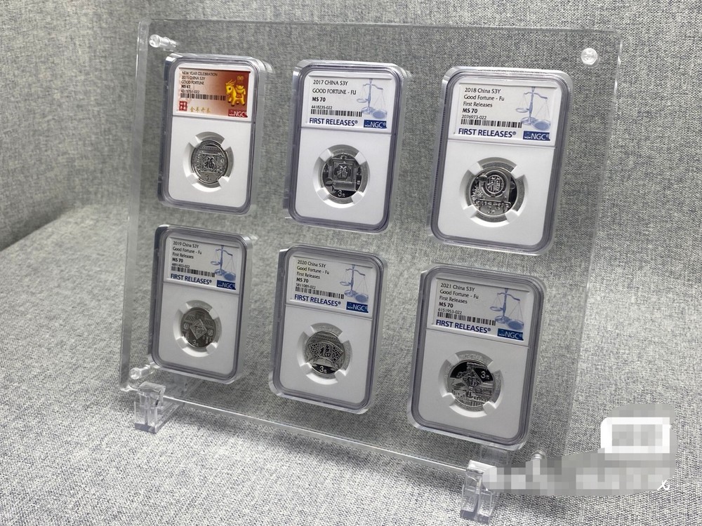 6 Grids Acrylic Display Case Protective Frame Stand Box for ANACS/NGC/PCGS Slab
