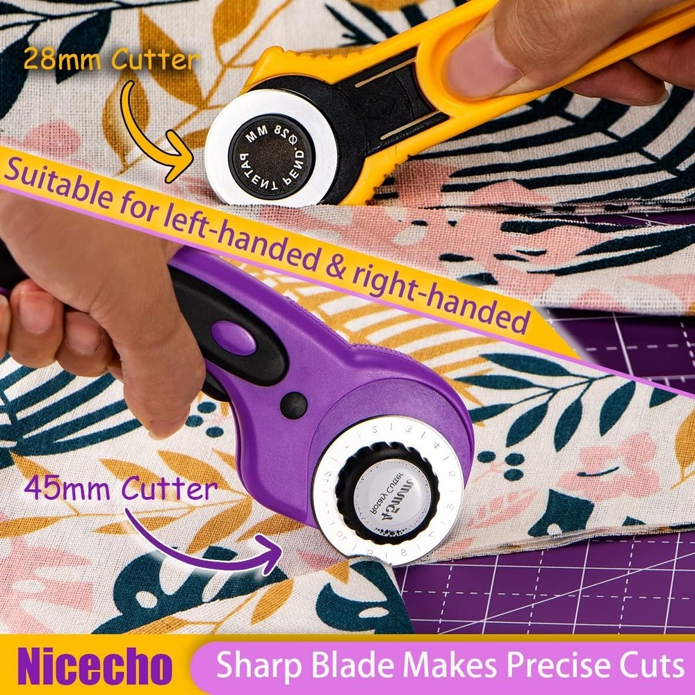 Rotary Cutter Set, 45mm and 28mm Fabric Cutters