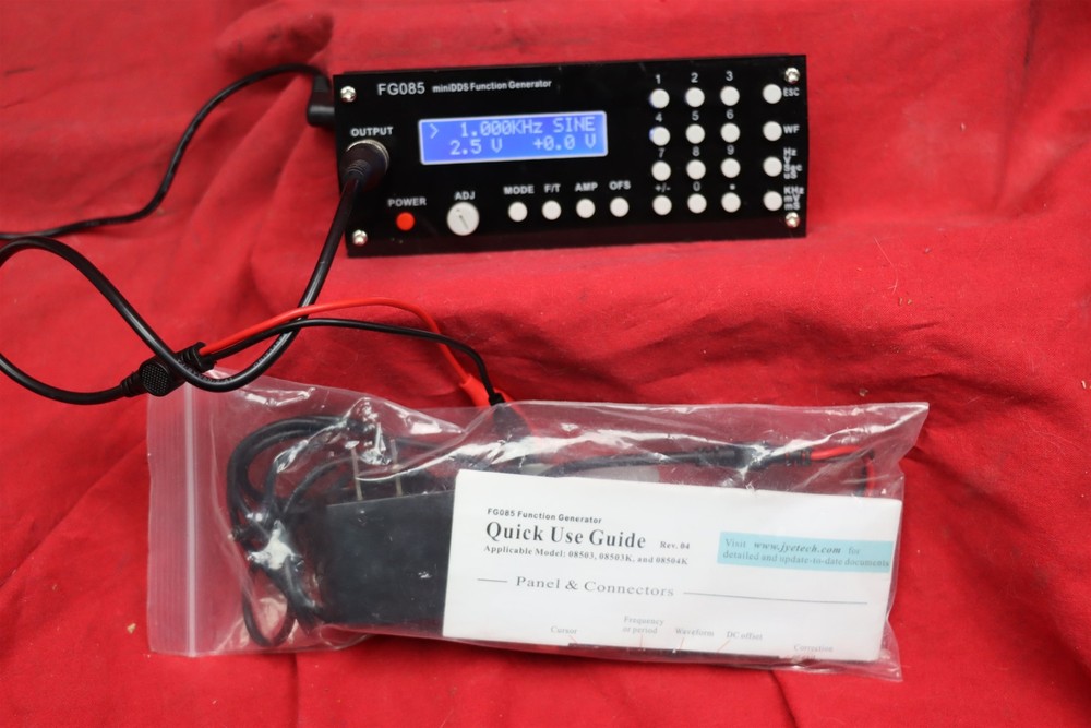 JYE Tech FGo85 miniDDS Function Generator Assembled with PS and leads.
