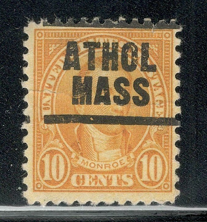 Sc # 642 ~ 10 cent James Monroe Issue, Precancel, ATHOL MASS