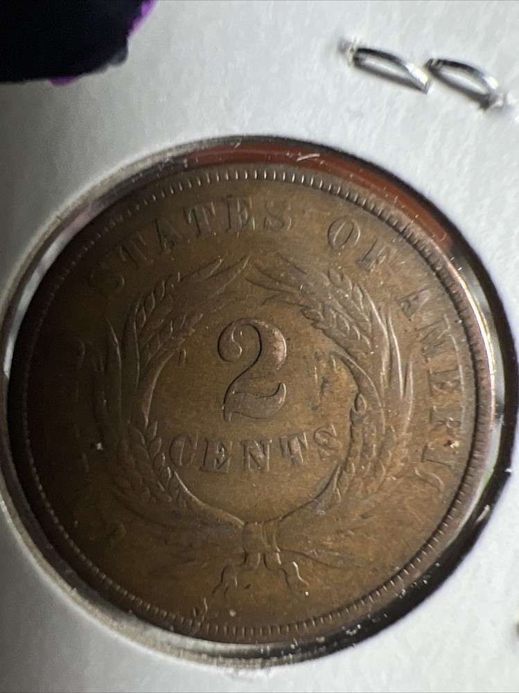 Better Date 1868 US 2 Cent Piece