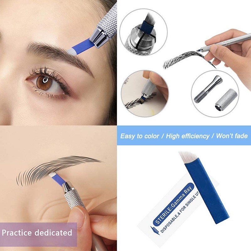 Microblading Needles 0.2mm PMU Tattoo Needles Makeup Manual Eyebrow Blade