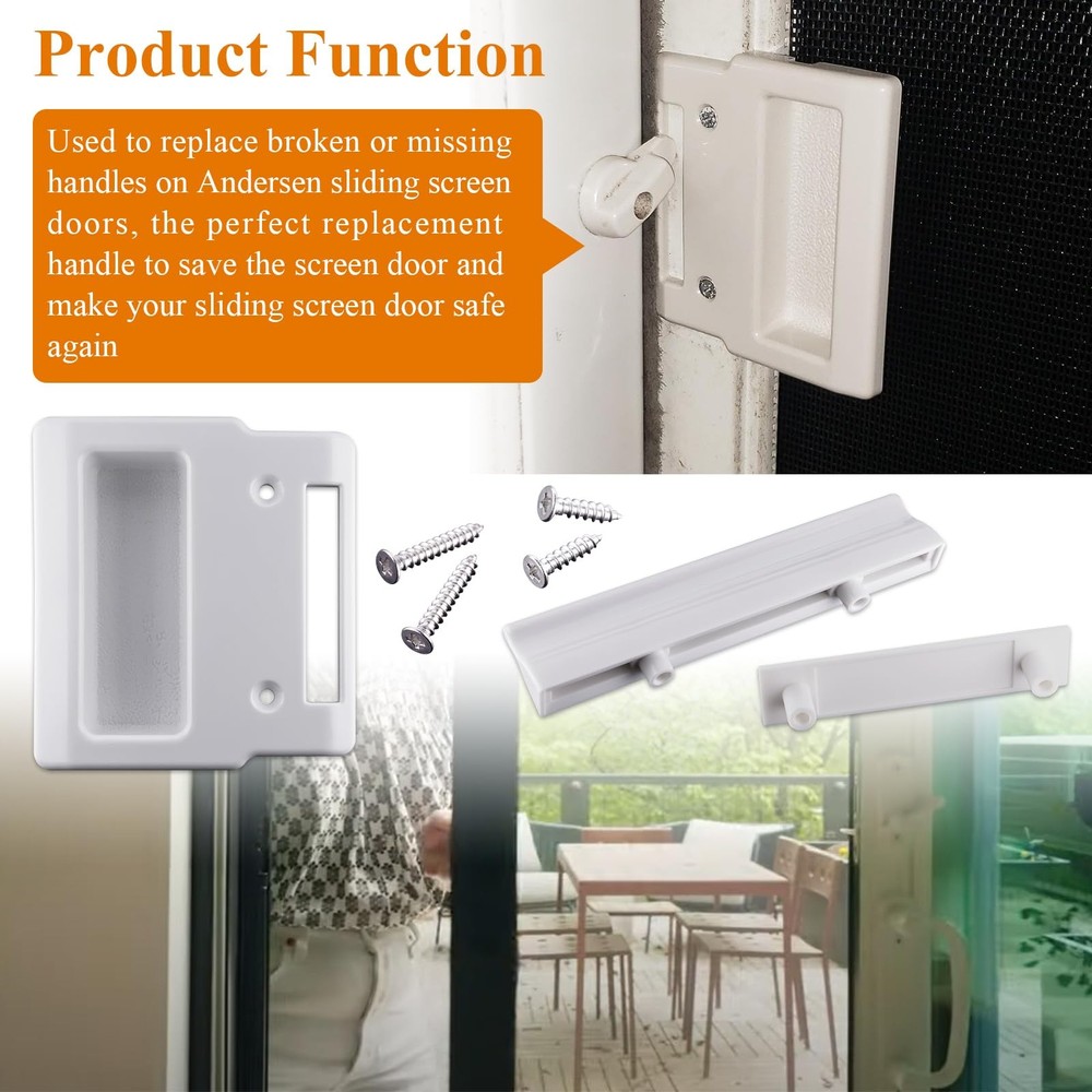 White Screen Hardware Kit for Andersen Doors, Fits Andersen A-Series Gliding ...