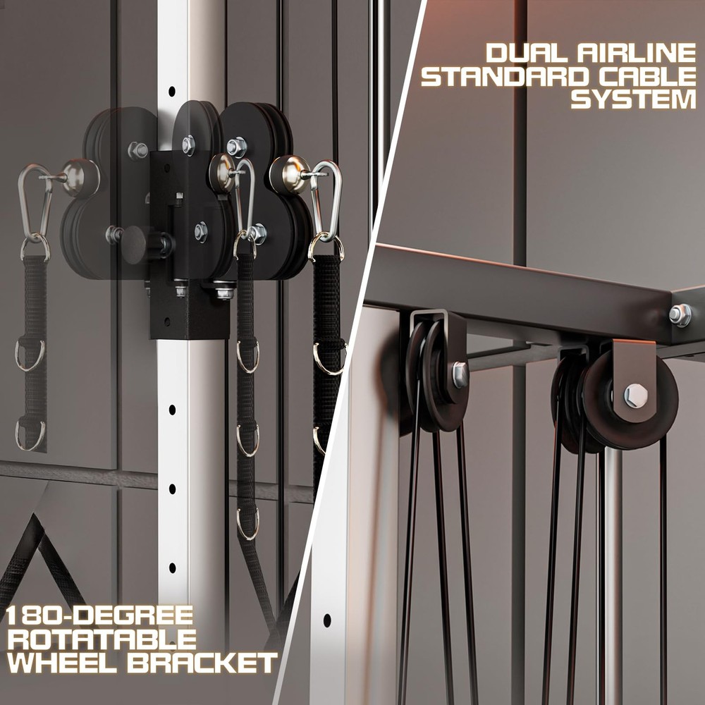 Wall Mount Cable Station, LAT Pulldown ,Cable Crossover Machine Workout Home Gym