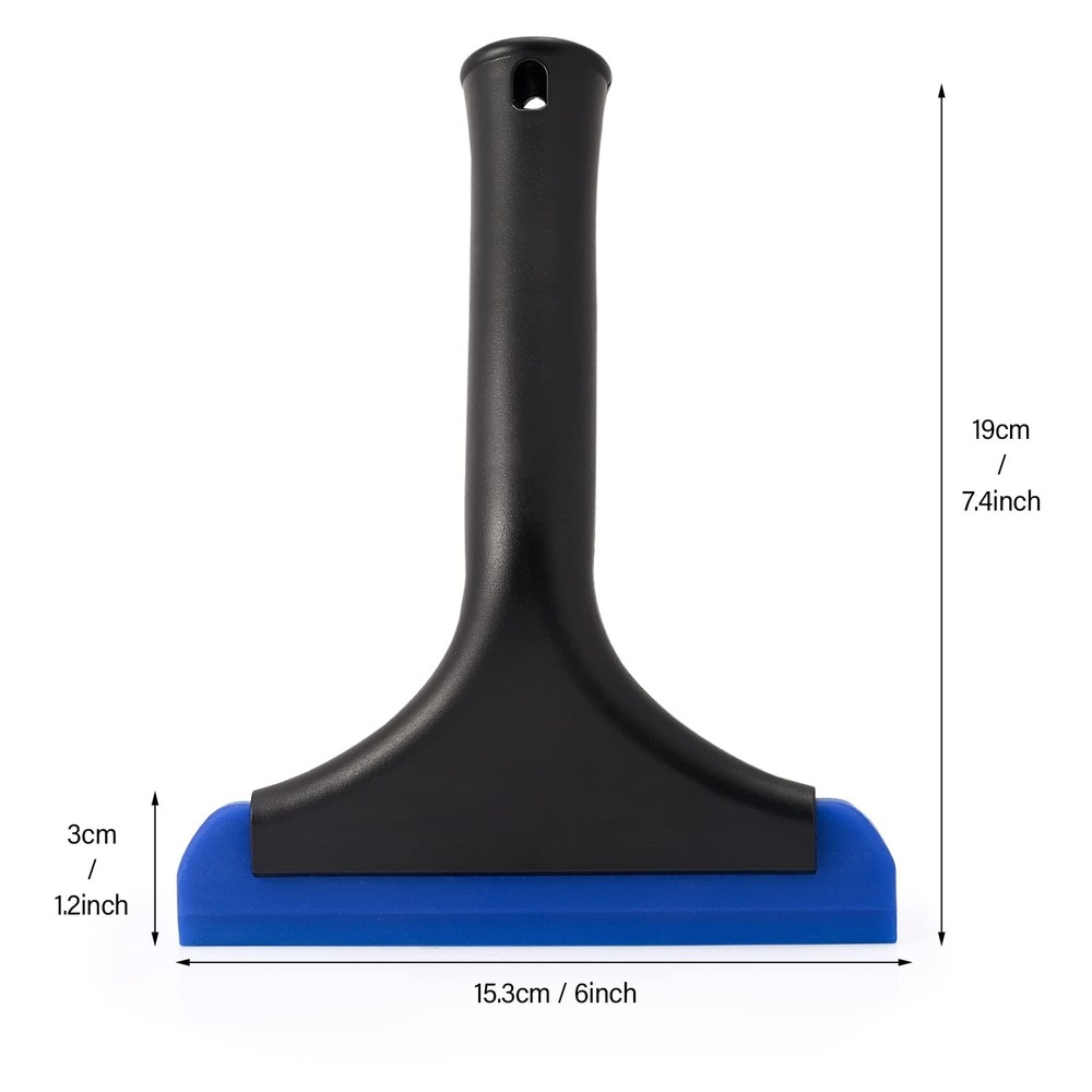 Gomake Small Silicone Squeegee Window Shower Tool,Auto Black+ Blue