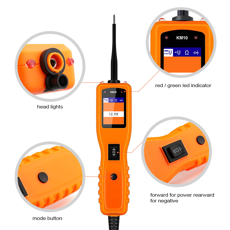 KZYEE KM10 Circuit Tester Powerscan Electrical System Diagnostic Tool 12V/24V