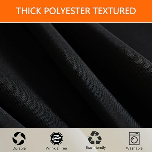 6FT Tablecloth Fitted Table Covers for 6 Foot Rectangle 6ft | 2pack Black