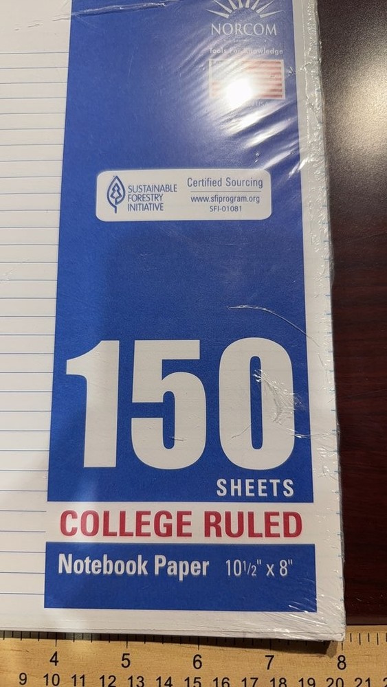 Norcom College Ruled Notebook Paper 150 Sheets