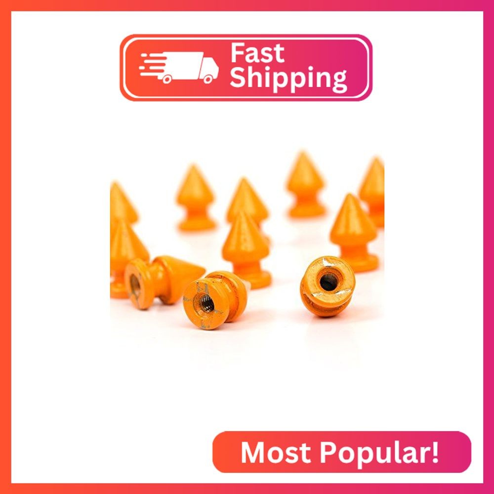 RUBYCA 12MM 20 Sets Metal Tree Spikes and Studs Metallic Screw-Back for DIY Punk