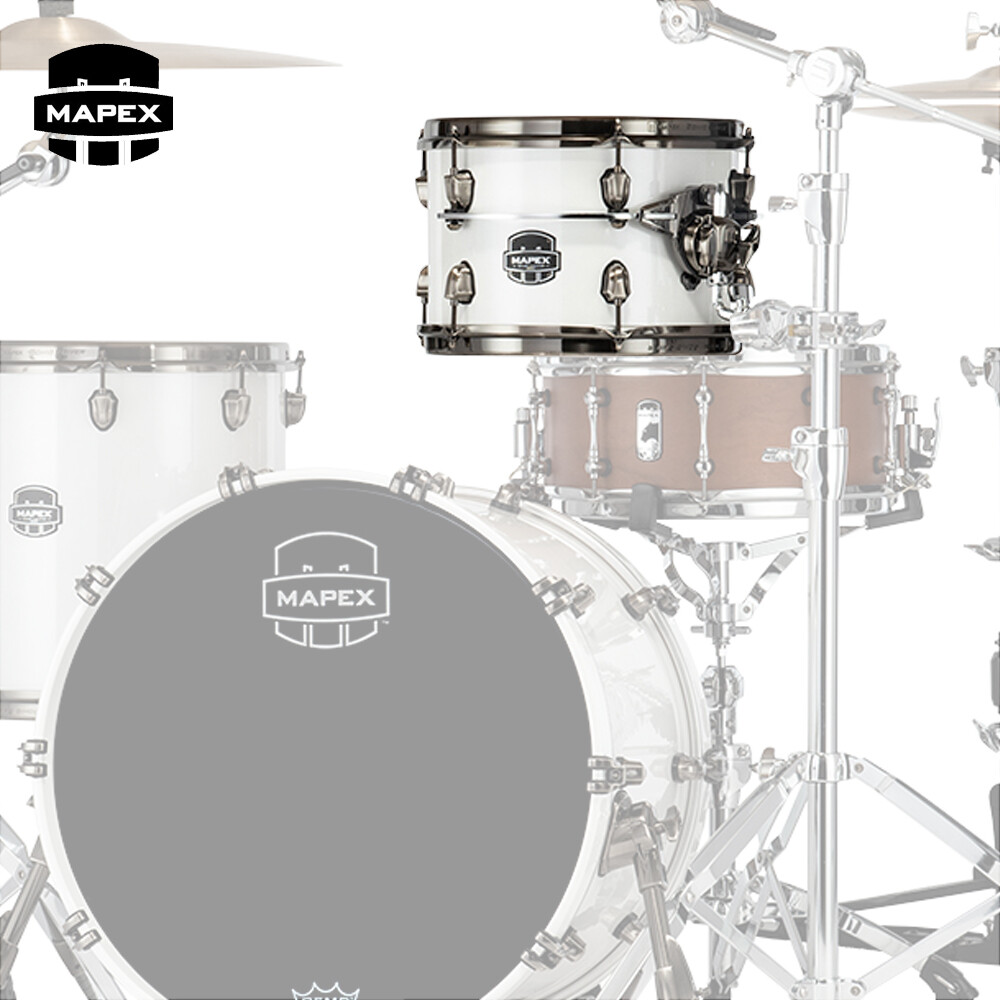 Mapex Saturn Evolution 10" x 8" Birch Mounted Tom Polar White SET1008BBPI