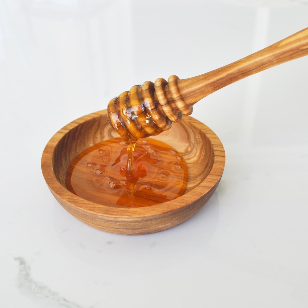 - Olive Wood Honey Dipper/Spoon/Server/Stick