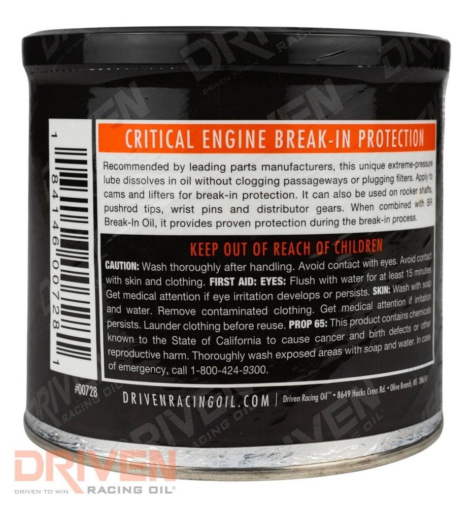 Driven Racing Engine Assembly Lube Grease 16oz Container (1 LB Tub)