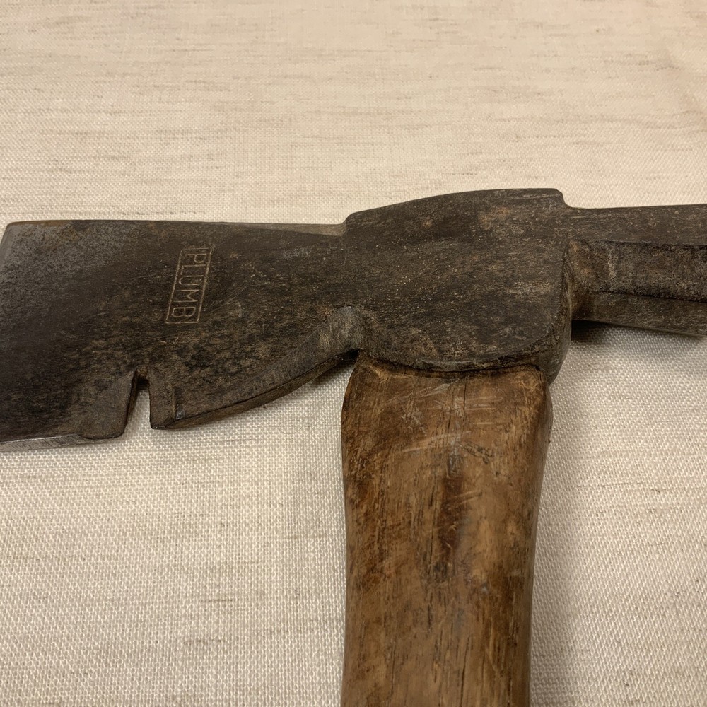 VINTAGE PLUMB CARPENTER'S HATCHET OCTAGONAL HAMMER w/ NAIL PULLER Tool
