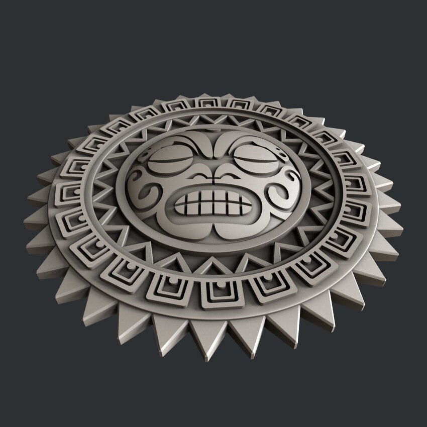 3d STL models for CNC, Artcam, Aspire, polynesia sun