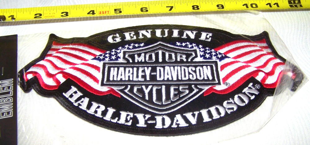 HARLEY DAVIDSON GENUINE H.D. BAR & SHIELD FLAG BACK VEST JACKET PATCH