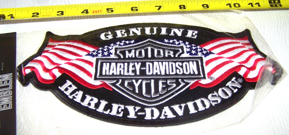 HARLEY DAVIDSON GENUINE H.D. BAR & SHIELD FLAG BACK VEST JACKET PATCH