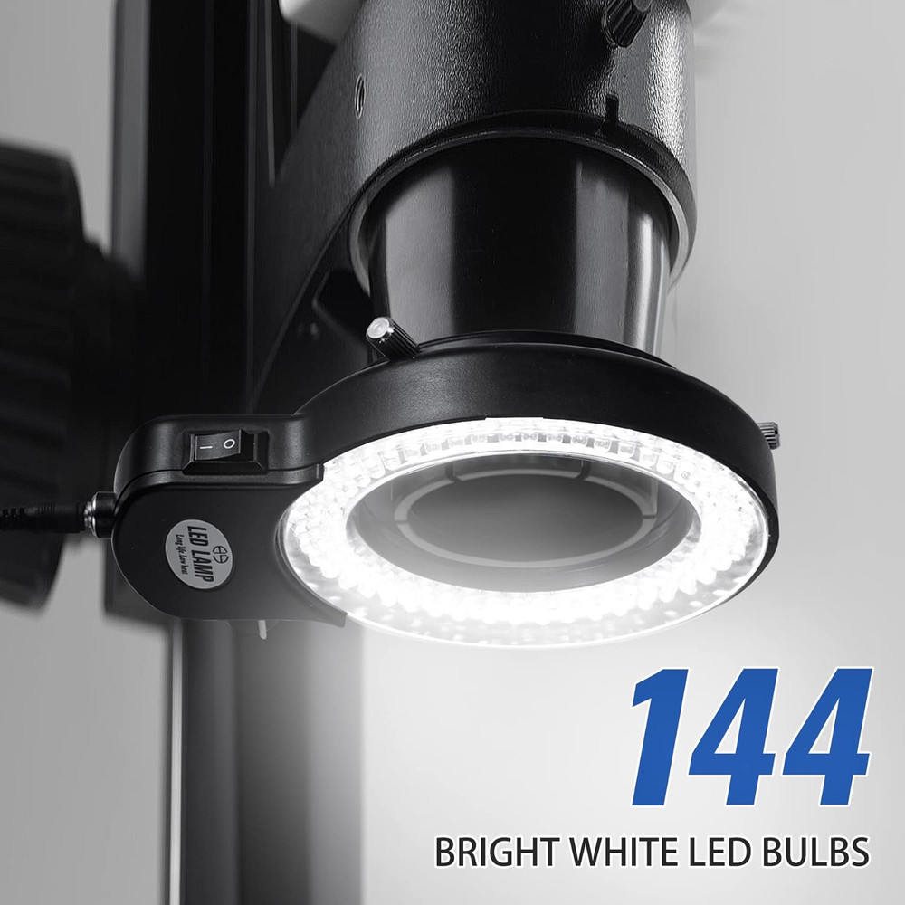 144 LED Ring Microscope Light Adjustable Illuminator, Microscope Lamp LED Ring L