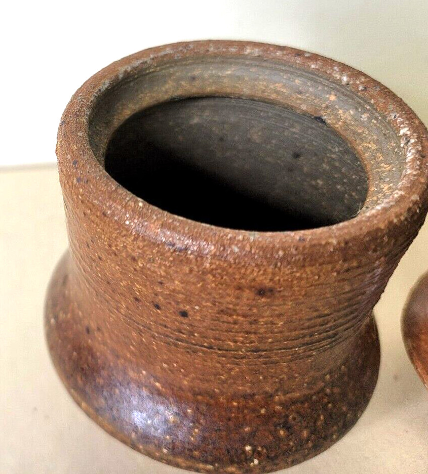 Studio Pottery Stoneware Jar with Lid 5 Inches Signed