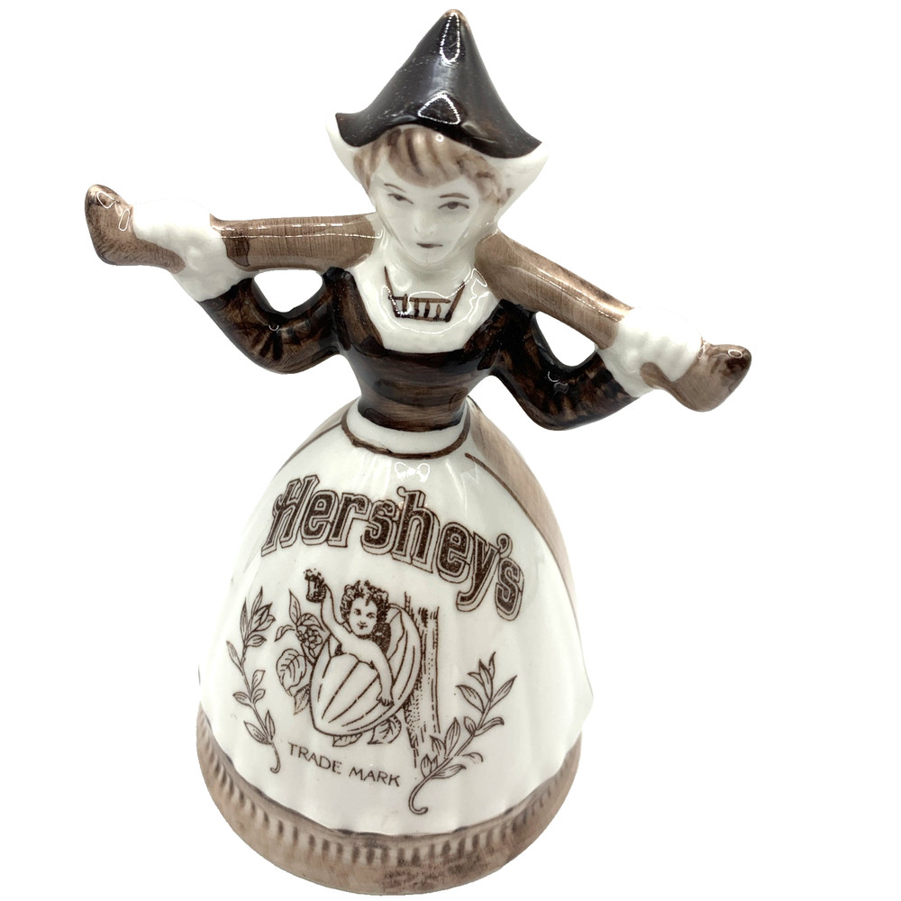 1982 Hersheys Ceramic Milkmaid Bell Vintage