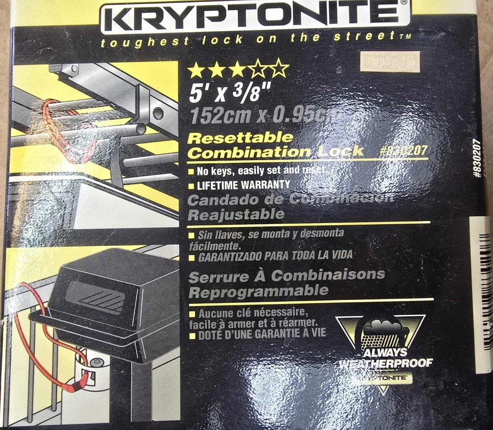 KRYPTONITE RESETTABLE COMBINATION LOCK (CABLE LOCK)