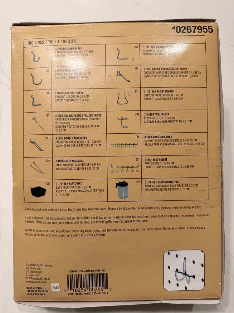 Blue Hawk 43pc Pegboard Organizer Kit 0267955 - New Open Box (Missing 1 Bin)