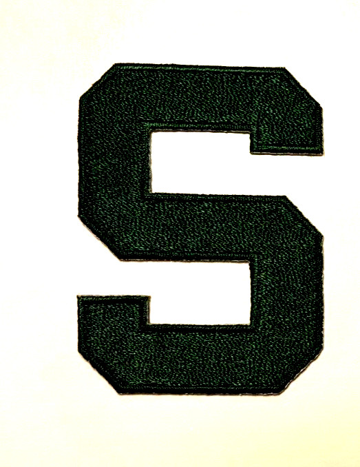 mchigan state patch spartans patch s patch iron on  S patch  2.25" tall