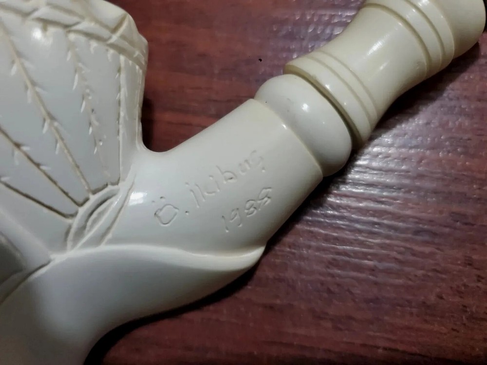 O. Ikibus Signed Meerschaum Pipe -1988 Eagle - Never Used