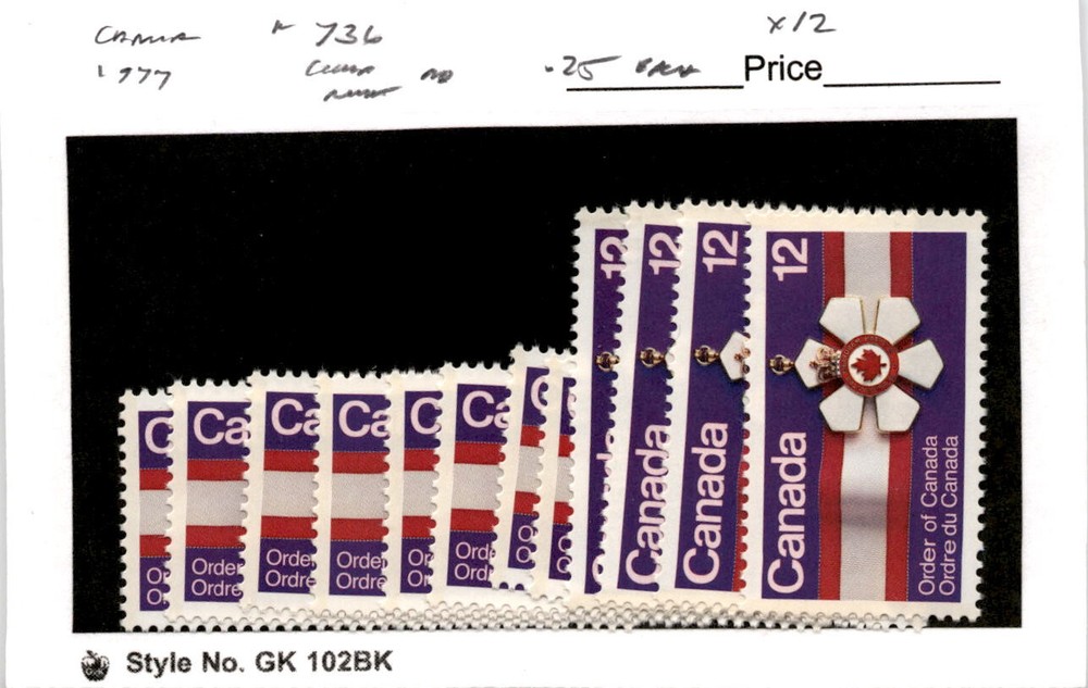 Canada, Postage Stamp, #736 (12 Ea) Mint NH, 1977 (AB)