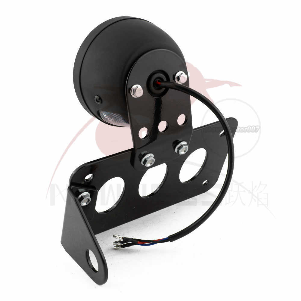 Side Mount Tag License Plate Holder Bracket LED Tail Light for Custom Bobber