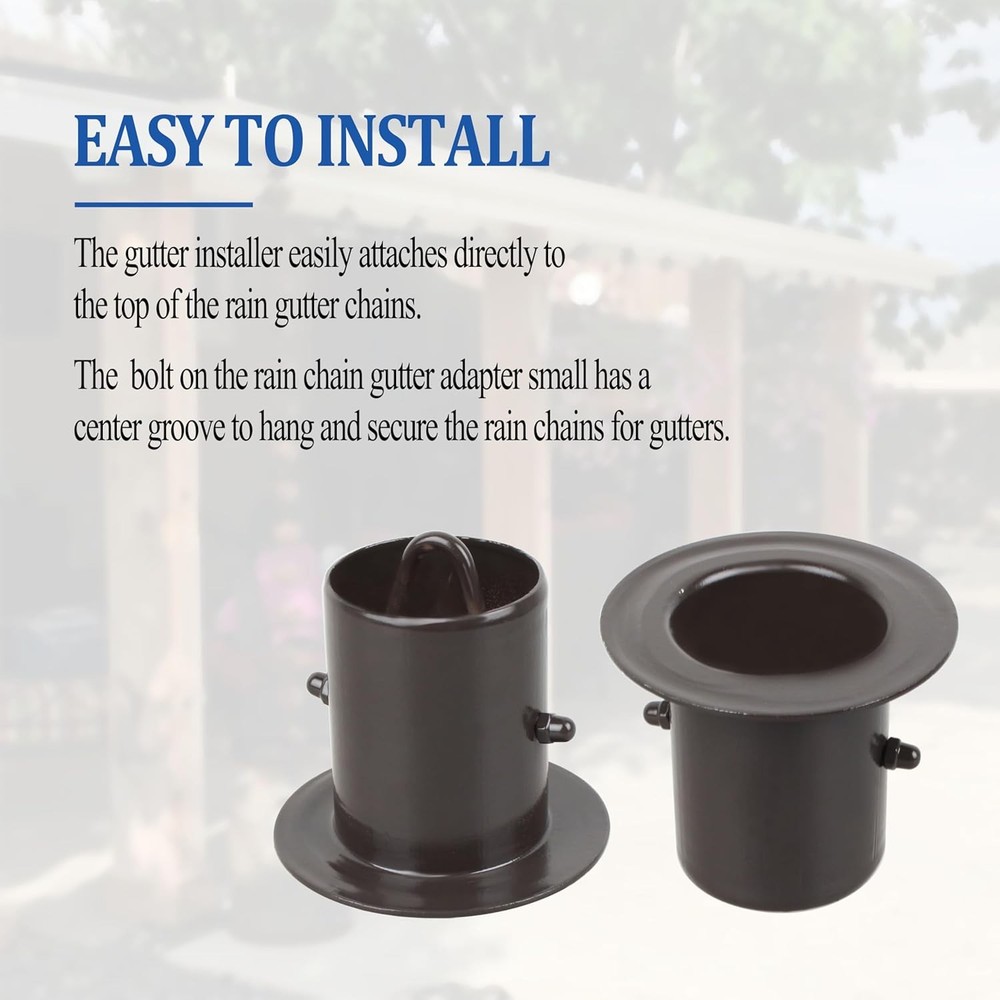 Rain Chain Gutter Adapter Replacement Downspout Gutters Black Aluminum