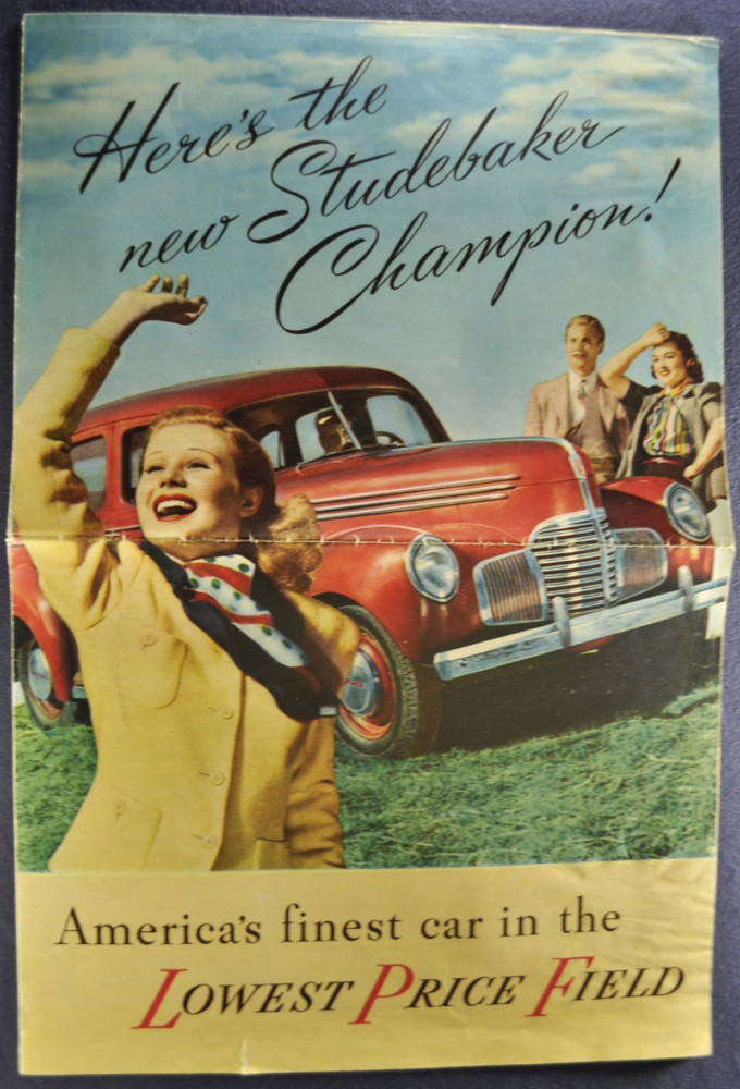 1939 Studebaker Champion Brochure Folder Sedan Coupe Original 39
