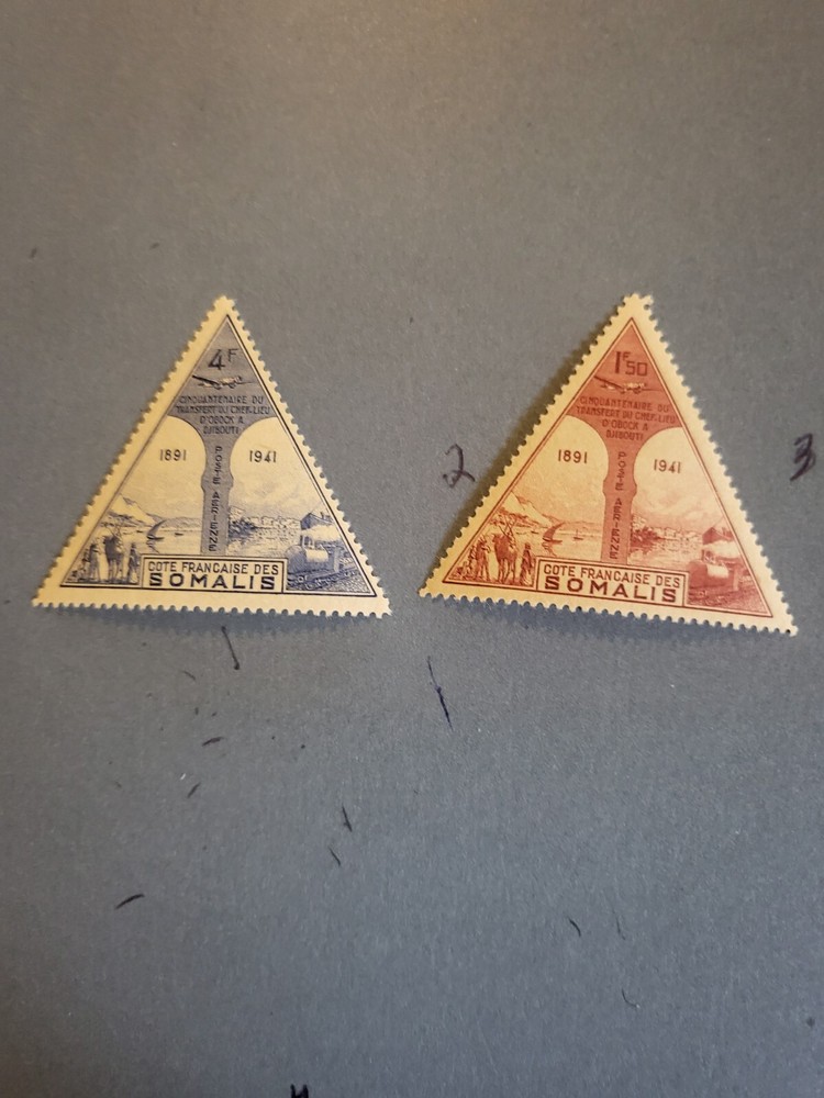 Stamps Somali Coast Scott #C7A-B hinged