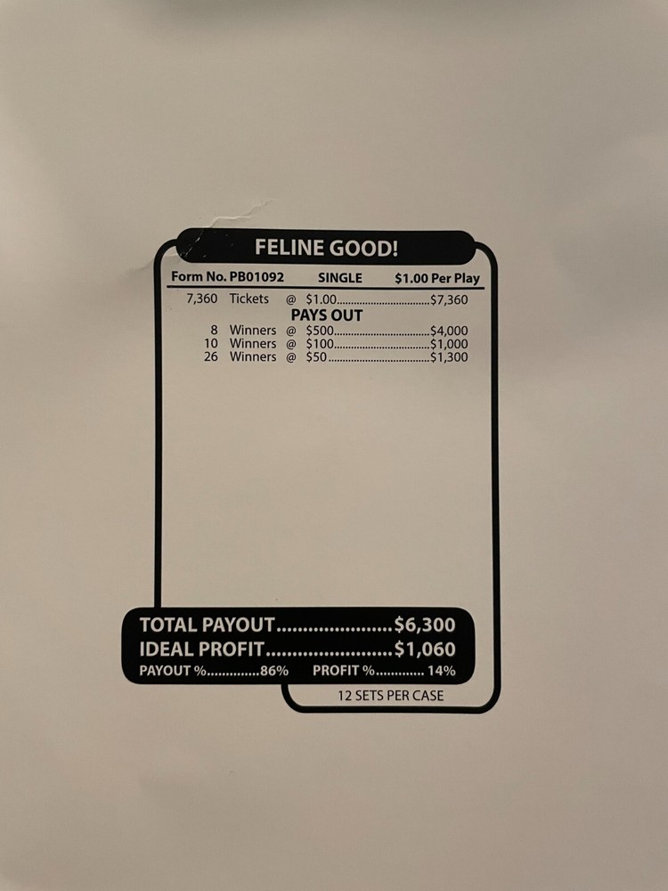 Pull Tab Tickets - Jar - Game - Feline Good - 7,360 ct